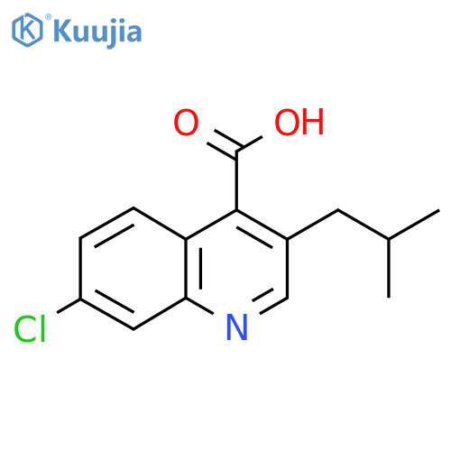 7-chloro-3-(2-methylpropyl)quinoline-4-carboxylic acid structure