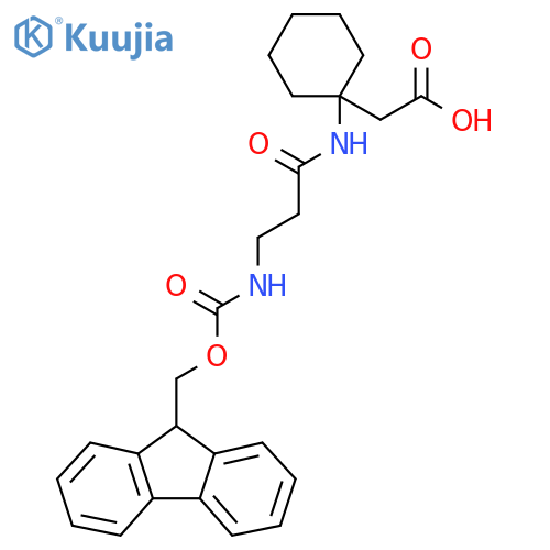 2-{1-3-({(9H-fluoren-9-yl)methoxycarbonyl}amino)propanamidocyclohexyl}acetic acid structure