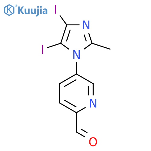 5-(4,5-diiodo-2-methyl-1H-imidazol-1-yl)pyridine-2-carbaldehyde structure