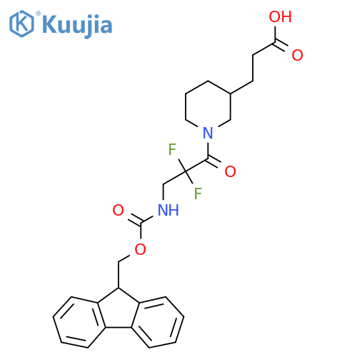 3-{1-3-({(9H-fluoren-9-yl)methoxycarbonyl}amino)-2,2-difluoropropanoylpiperidin-3-yl}propanoic acid structure