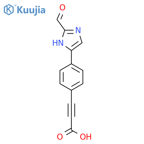 3-4-(2-formyl-1H-imidazol-5-yl)phenylprop-2-ynoic acid structure