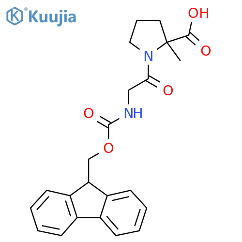 1-2-({(9H-fluoren-9-yl)methoxycarbonyl}amino)acetyl-2-methylpyrrolidine-2-carboxylic acid structure