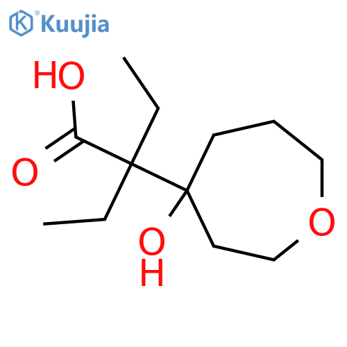 2-ethyl-2-(4-hydroxyoxepan-4-yl)butanoic acid structure