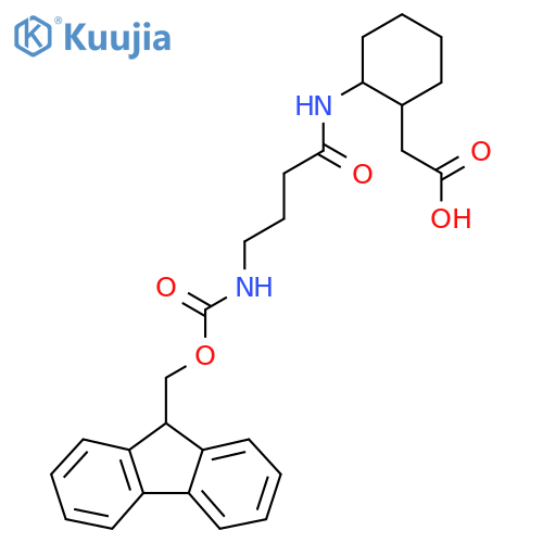 2-{2-4-({(9H-fluoren-9-yl)methoxycarbonyl}amino)butanamidocyclohexyl}acetic acid structure