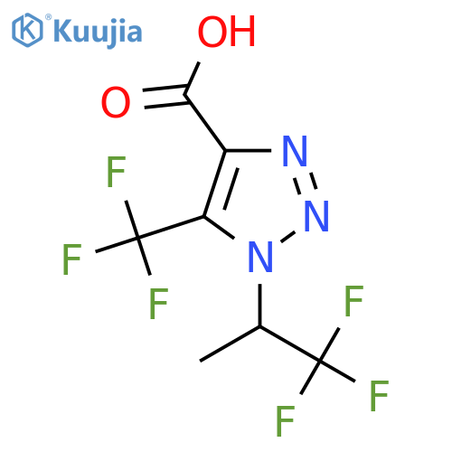 5-(trifluoromethyl)-1-(1,1,1-trifluoropropan-2-yl)-1H-1,2,3-triazole-4-carboxylic acid structure