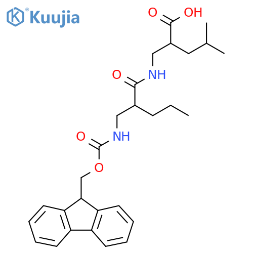 2-({2-({(9H-fluoren-9-yl)methoxycarbonyl}amino)methylpentanamido}methyl)-4-methylpentanoic acid structure
