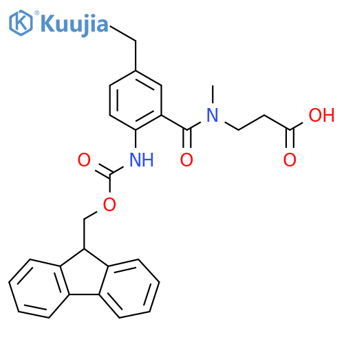 3-{1-5-ethyl-2-({(9H-fluoren-9-yl)methoxycarbonyl}amino)phenyl-N-methylformamido}propanoic acid structure