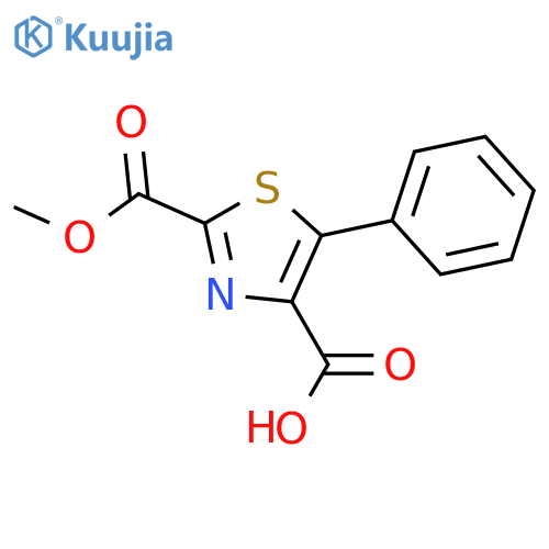 2-(methoxycarbonyl)-5-phenyl-1,3-thiazole-4-carboxylic acid structure