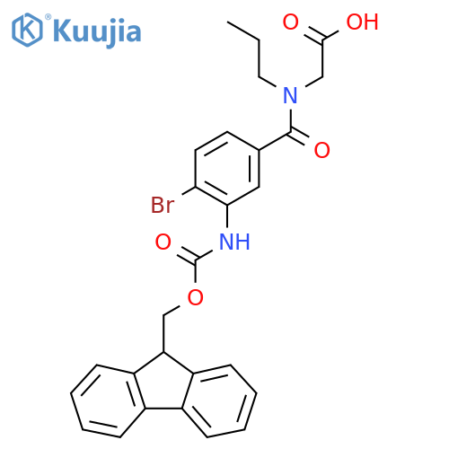 2-{1-4-bromo-3-({(9H-fluoren-9-yl)methoxycarbonyl}amino)phenyl-N-propylformamido}acetic acid structure