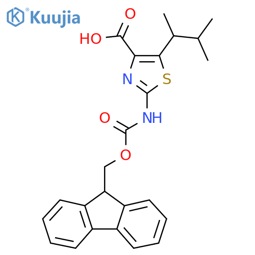 2-({(9H-fluoren-9-yl)methoxycarbonyl}amino)-5-(3-methylbutan-2-yl)-1,3-thiazole-4-carboxylic acid structure