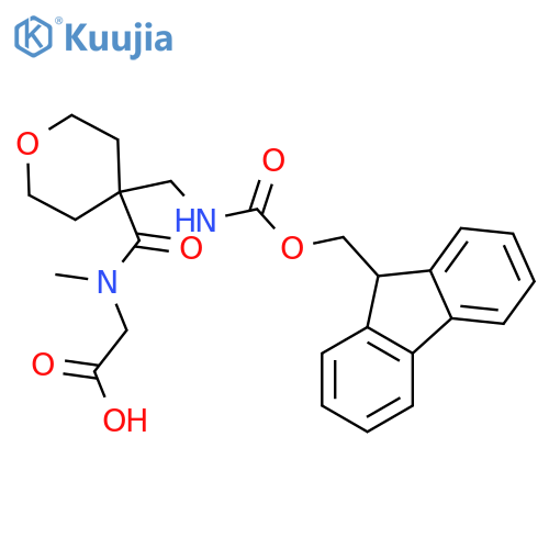 2-(1-{4-({(9H-fluoren-9-yl)methoxycarbonyl}amino)methyloxan-4-yl}-N-methylformamido)acetic acid structure