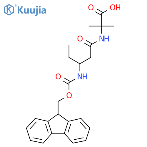 2-3-({(9H-fluoren-9-yl)methoxycarbonyl}amino)pentanamido-2-methylpropanoic acid structure