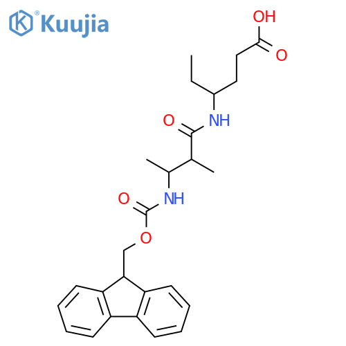 4-3-({(9H-fluoren-9-yl)methoxycarbonyl}amino)-2-methylbutanamidohexanoic acid structure