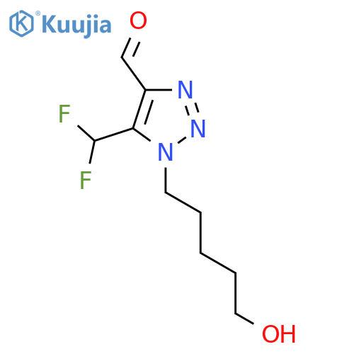 5-(difluoromethyl)-1-(5-hydroxypentyl)-1H-1,2,3-triazole-4-carbaldehyde structure