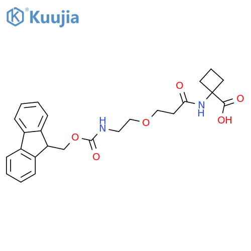 1-{3-2-({(9H-fluoren-9-yl)methoxycarbonyl}amino)ethoxypropanamido}cyclobutane-1-carboxylic acid structure