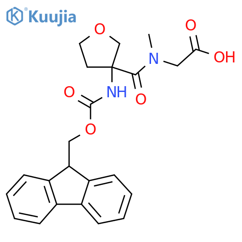 2-{1-3-({(9H-fluoren-9-yl)methoxycarbonyl}amino)oxolan-3-yl-N-methylformamido}acetic acid structure
