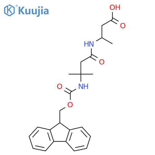 3-3-({(9H-fluoren-9-yl)methoxycarbonyl}amino)-3-methylbutanamidobutanoic acid structure