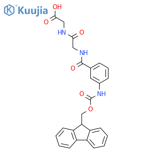 2-(2-{3-({(9H-fluoren-9-yl)methoxycarbonyl}amino)phenylformamido}acetamido)acetic acid structure