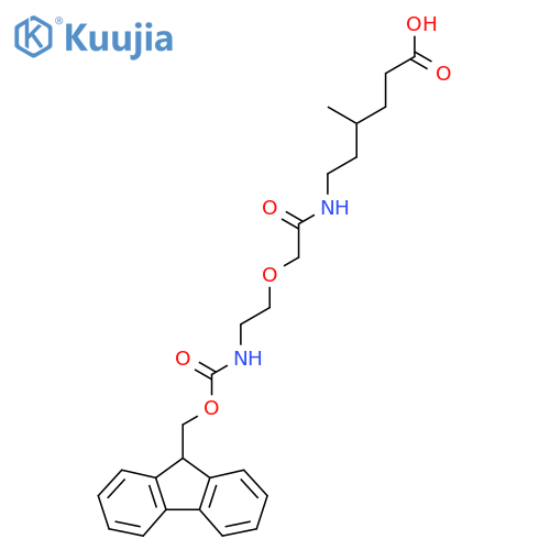 6-{2-2-({(9H-fluoren-9-yl)methoxycarbonyl}amino)ethoxyacetamido}-4-methylhexanoic acid structure