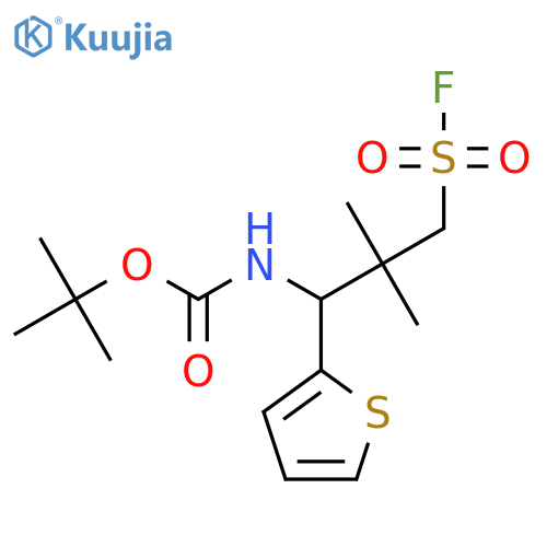 tert-butyl N-3-(fluorosulfonyl)-2,2-dimethyl-1-(thiophen-2-yl)propylcarbamate structure