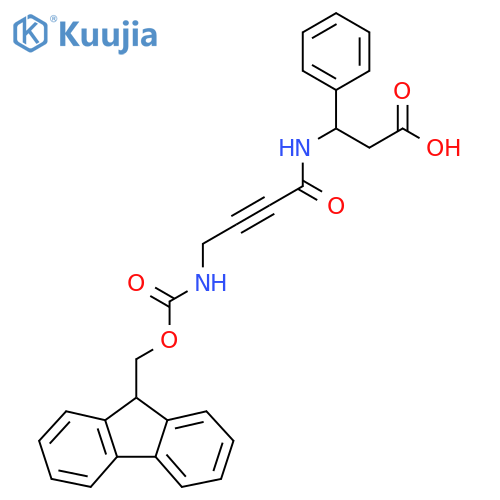 3-4-({(9H-fluoren-9-yl)methoxycarbonyl}amino)but-2-ynamido-3-phenylpropanoic acid structure
