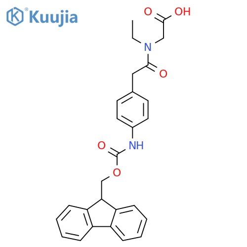 2-{N-ethyl-2-4-({(9H-fluoren-9-yl)methoxycarbonyl}amino)phenylacetamido}acetic acid structure