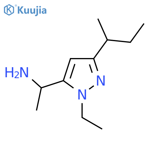 1-3-(butan-2-yl)-1-ethyl-1H-pyrazol-5-ylethan-1-amine structure