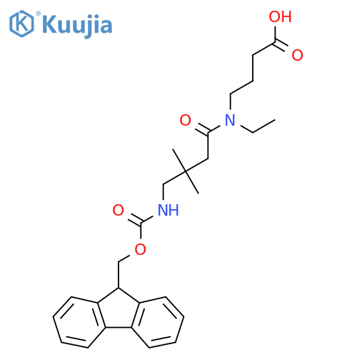4-N-ethyl-4-({(9H-fluoren-9-yl)methoxycarbonyl}amino)-3,3-dimethylbutanamidobutanoic acid structure