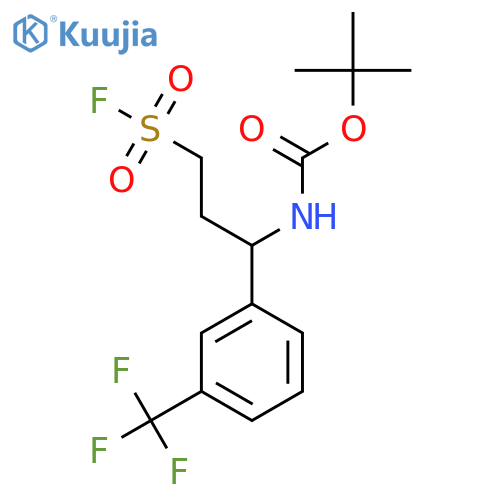 tert-butyl N-3-(fluorosulfonyl)-1-3-(trifluoromethyl)phenylpropylcarbamate structure