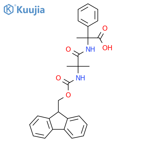2-2-({(9H-fluoren-9-yl)methoxycarbonyl}amino)-2-methylpropanamido-2-phenylpropanoic acid structure