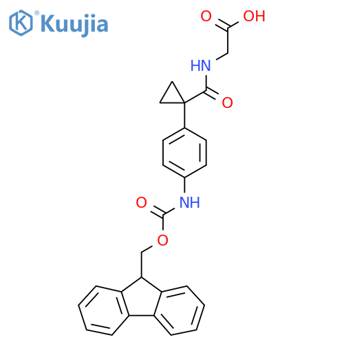 2-({1-4-({(9H-fluoren-9-yl)methoxycarbonyl}amino)phenylcyclopropyl}formamido)acetic acid structure
