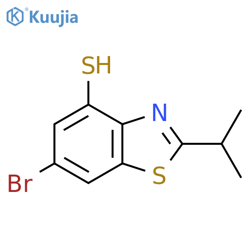 6-bromo-2-(propan-2-yl)-1,3-benzothiazole-4-thiol structure