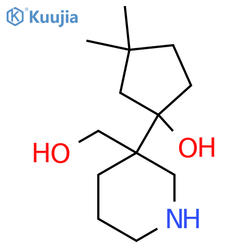 1-3-(hydroxymethyl)piperidin-3-yl-3,3-dimethylcyclopentan-1-ol structure