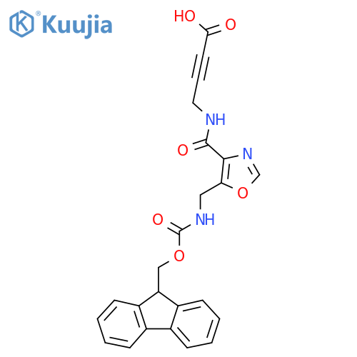 4-({5-({(9H-fluoren-9-yl)methoxycarbonyl}amino)methyl-1,3-oxazol-4-yl}formamido)but-2-ynoic acid structure