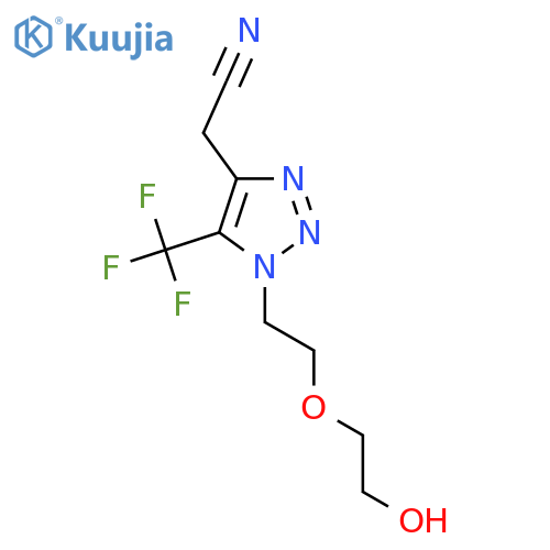 2-{1-2-(2-hydroxyethoxy)ethyl-5-(trifluoromethyl)-1H-1,2,3-triazol-4-yl}acetonitrile structure