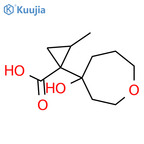 1-(4-Hydroxyoxepan-4-yl)-2-methylcyclopropane-1-carboxylic acid structure