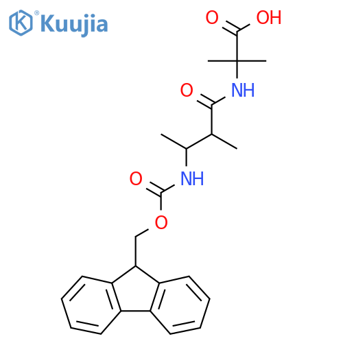 2-3-({(9H-fluoren-9-yl)methoxycarbonyl}amino)-2-methylbutanamido-2-methylpropanoic acid structure