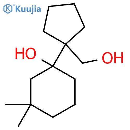 1-1-(hydroxymethyl)cyclopentyl-3,3-dimethylcyclohexan-1-ol structure