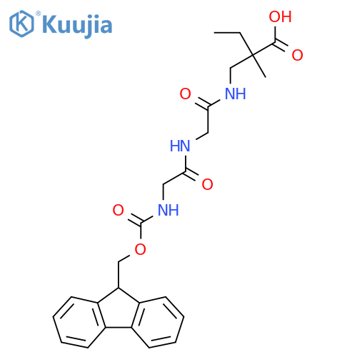 2-({2-2-({(9H-fluoren-9-yl)methoxycarbonyl}amino)acetamidoacetamido}methyl)-2-methylbutanoic acid structure