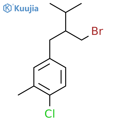 4-2-(bromomethyl)-3-methylbutyl-1-chloro-2-methylbenzene structure