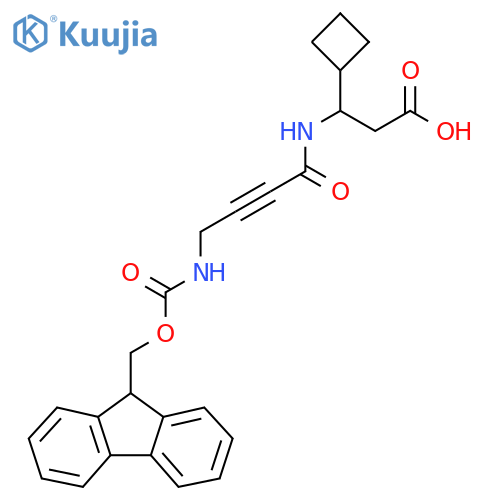3-cyclobutyl-3-4-({(9H-fluoren-9-yl)methoxycarbonyl}amino)but-2-ynamidopropanoic acid structure