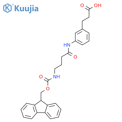 3-{3-4-({(9H-fluoren-9-yl)methoxycarbonyl}amino)butanamidophenyl}propanoic acid structure