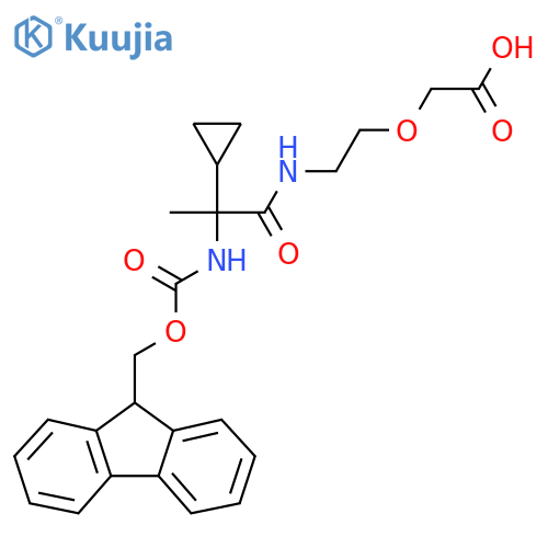 2-{2-2-cyclopropyl-2-({(9H-fluoren-9-yl)methoxycarbonyl}amino)propanamidoethoxy}acetic acid structure