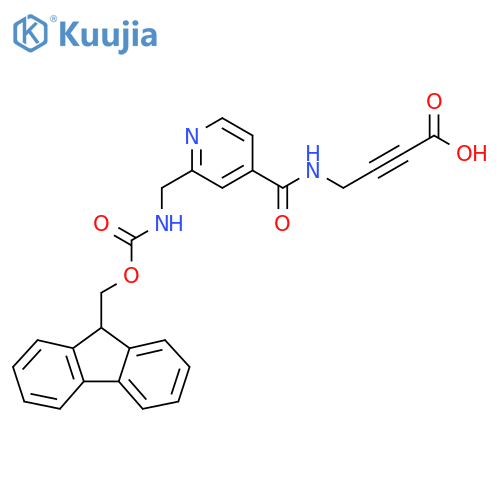 4-({2-({(9H-fluoren-9-yl)methoxycarbonyl}amino)methylpyridin-4-yl}formamido)but-2-ynoic acid structure