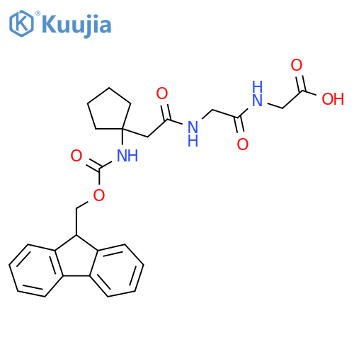 2-(2-{2-1-({(9H-fluoren-9-yl)methoxycarbonyl}amino)cyclopentylacetamido}acetamido)acetic acid structure