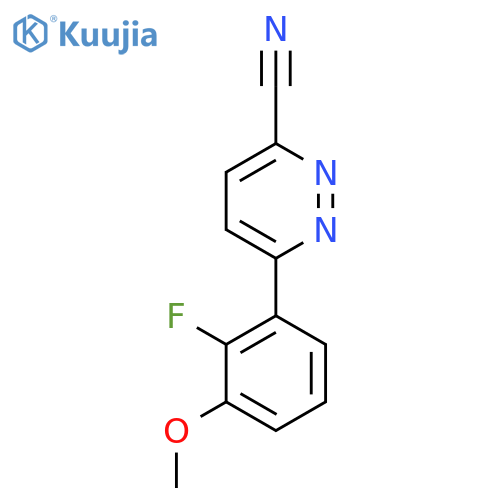 6-(2-fluoro-3-methoxyphenyl)pyridazine-3-carbonitrile structure