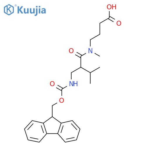 4-{2-({(9H-fluoren-9-yl)methoxycarbonyl}amino)methyl-N,3-dimethylbutanamido}butanoic acid structure