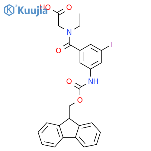 2-{N-ethyl-1-3-({(9H-fluoren-9-yl)methoxycarbonyl}amino)-5-iodophenylformamido}acetic acid structure