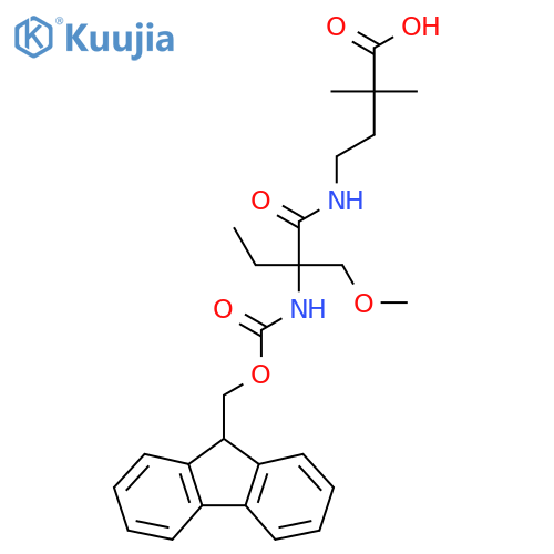 4-2-({(9H-fluoren-9-yl)methoxycarbonyl}amino)-2-(methoxymethyl)butanamido-2,2-dimethylbutanoic acid structure