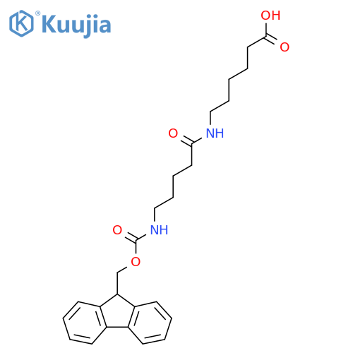 6-5-({(9H-fluoren-9-yl)methoxycarbonyl}amino)pentanamidohexanoic acid structure